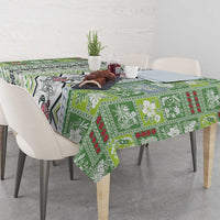 Hawaii Makahiki Turtle Tablecloth Green Tapa Pattern - Polynesian Pride