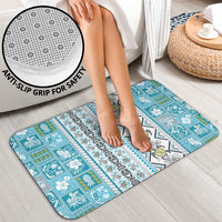 Hawaii Makahiki Turtle Bathroom Set Blue Tapa Pattern - Polynesian Pride