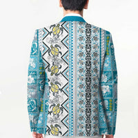 Hawaii Makahiki Turtle Blazer Blue Tapa Pattern - Polynesian Pride