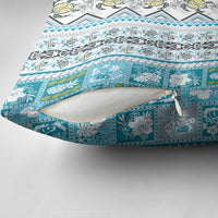 Hawaii Makahiki Turtle Pillow Cover Blue Tapa Pattern - Polynesian Pride