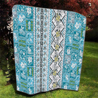 Hawaii Makahiki Turtle Quilt Blue Tapa Pattern - Polynesian Pride
