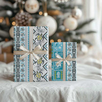 Hawaii Makahiki Turtle Wrapping Paper Blue Tapa Pattern LT05 - Polynesian Pride
