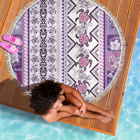 Hawaii Makahiki Turtle Beach Blanket Violet Tapa Pattern - Polynesian Pride