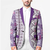 Hawaii Makahiki Turtle Blazer Violet Tapa Pattern LT05 - Polynesian Pride