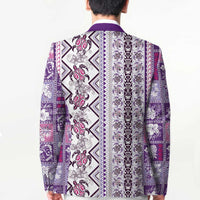 Hawaii Makahiki Turtle Blazer Violet Tapa Pattern LT05 - Polynesian Pride