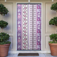 Hawaii Makahiki Turtle Door Cover Violet Tapa Pattern - Polynesian Pride
