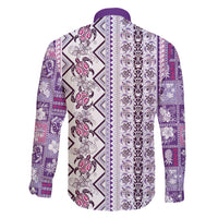 Hawaii Makahiki Turtle Family Matching Puletasi and Hawaiian Shirt Violet Tapa Pattern LT05 - Polynesian Pride