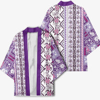 Hawaii Makahiki Turtle Kimono Violet Tapa Pattern - Polynesian Pride