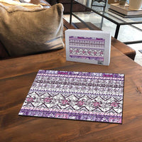 Hawaii Makahiki Turtle Puzzle Violet Tapa Pattern LT05 - Polynesian Pride