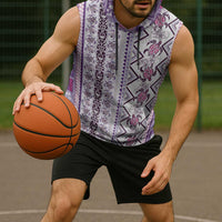 Hawaii Makahiki Turtle Sleeveless Hoodie Violet Tapa Pattern LT05 - Polynesian Pride