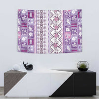 Hawaii Makahiki Turtle Tapestry Violet Tapa Pattern - Polynesian Pride