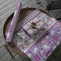 Hawaii Makahiki Turtle Wrapping Paper Violet Tapa Pattern LT05 - Polynesian Pride