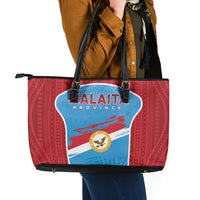 Malaita Province Day Leather Tote Bag Unique Style LT05 - Polynesian Pride
