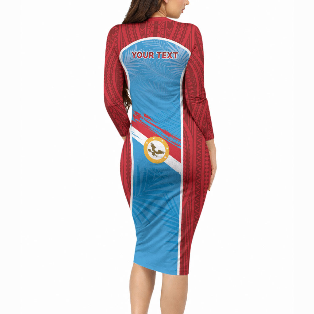 Personalised Malaita Province Day Long Sleeve Bodycon Dress Unique Style LT05 - Polynesian Pride