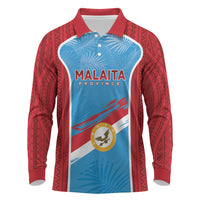 Personalised Malaita Province Day Long Sleeve Polo Shirt Unique Style LT05 Blue - Polynesian Pride