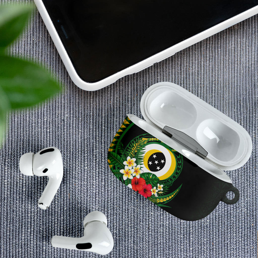 Solomon Islands Western Province AirPods Case Polynesian Pattern With Tropical Flowers LT05 - Polynesian Pride