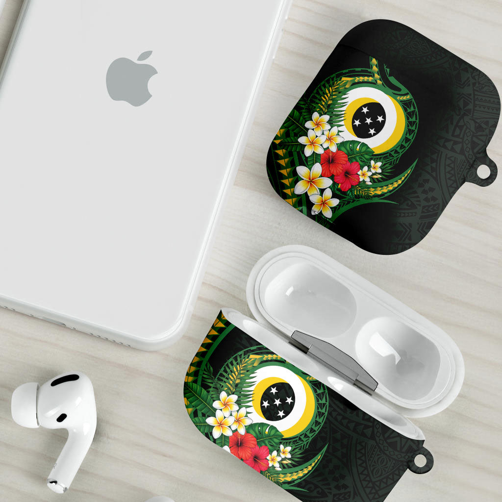 Solomon Islands Western Province AirPods Case Polynesian Pattern With Tropical Flowers LT05 - Polynesian Pride