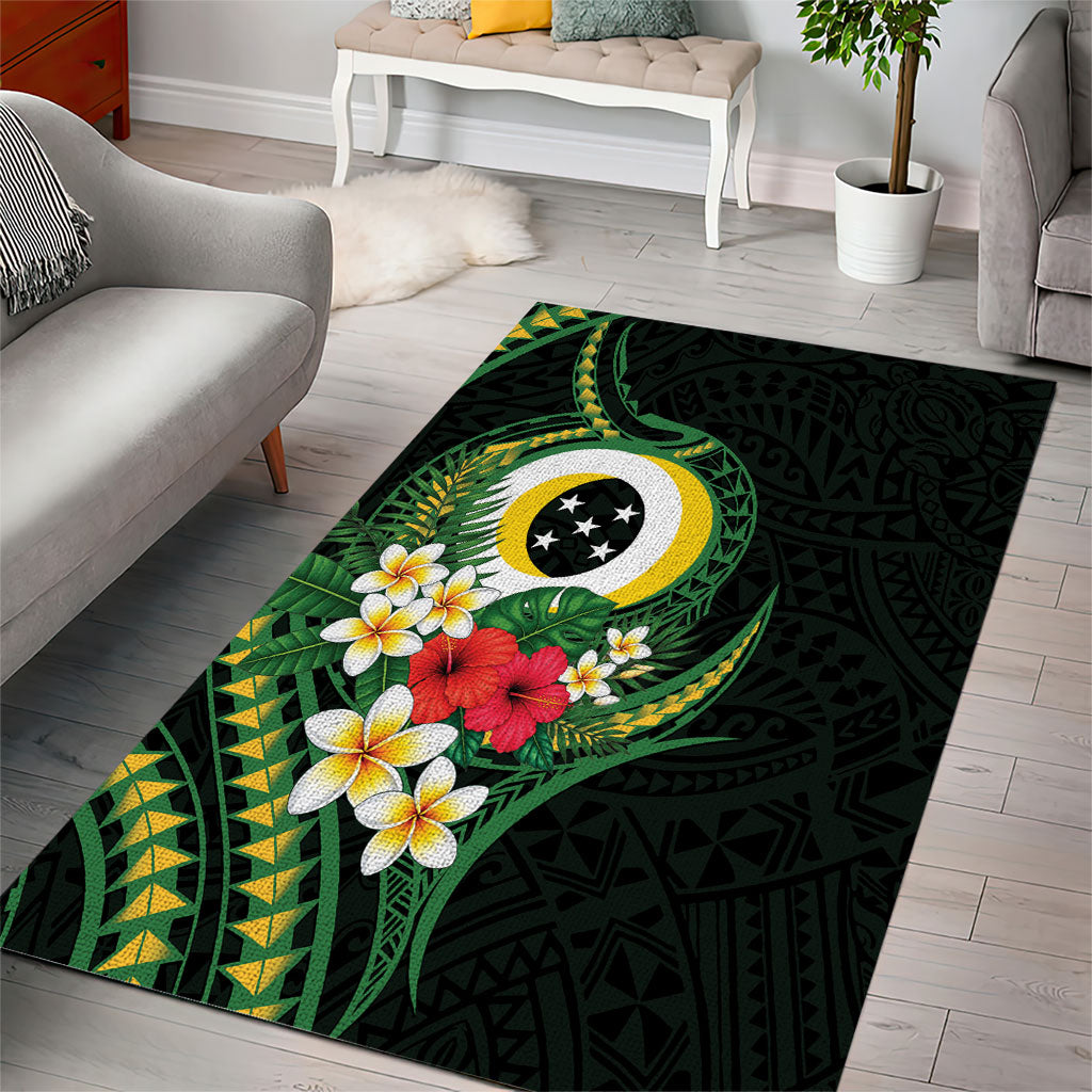 Solomon Islands Western Province Area Rug Polynesian Pattern With Tropical Flowers LT05 - Polynesian Pride