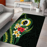 Solomon Islands Western Province Area Rug Polynesian Pattern With Tropical Flowers LT05 - Polynesian Pride