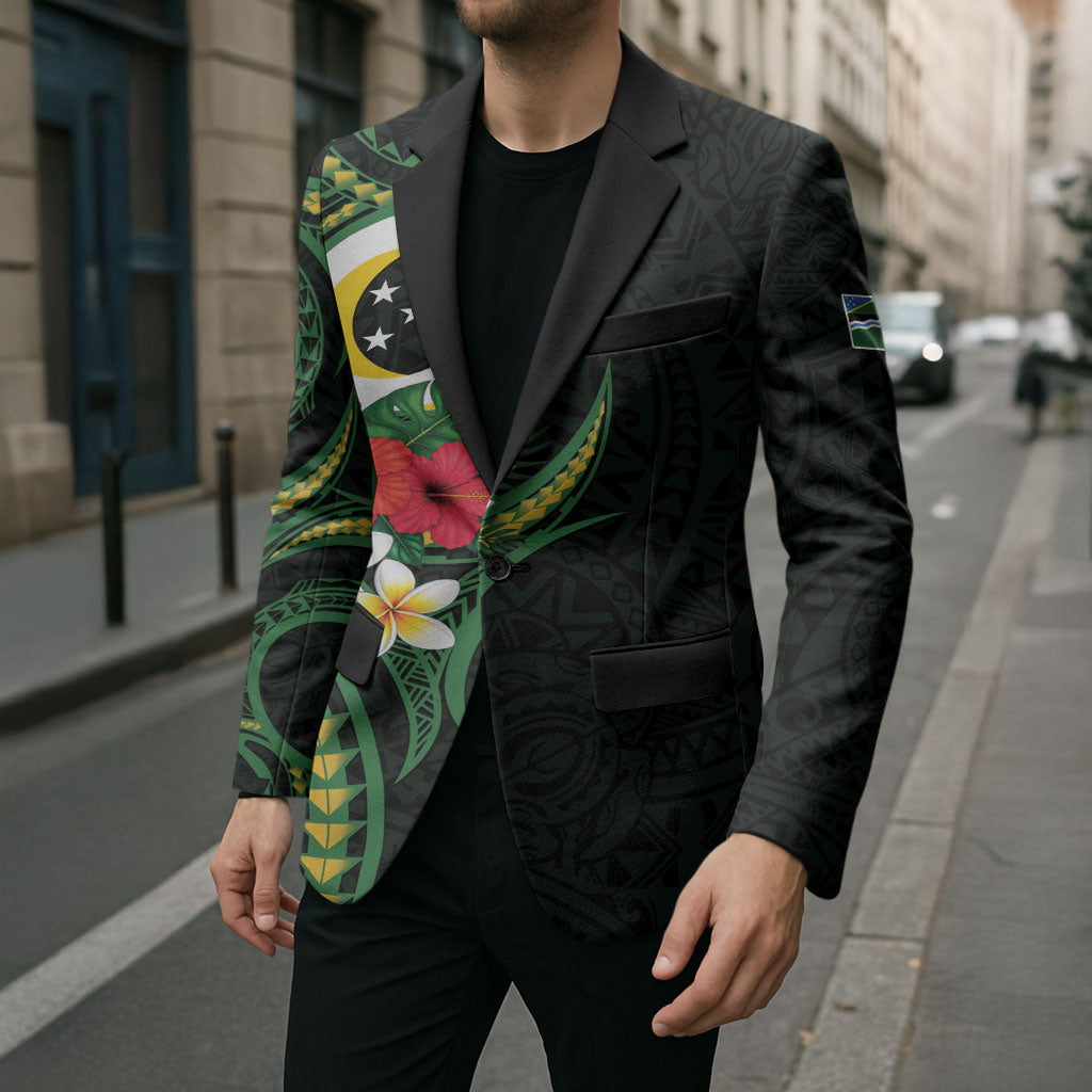 Solomon Islands Western Province Blazer Polynesian Pattern With Tropical Flowers LT05 - Polynesian Pride