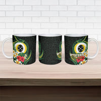 Solomon Islands Western Province Ceramic Mug Polynesian Pattern With Tropical Flowers LT05 - Polynesian Pride