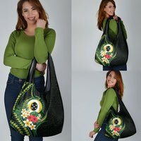 Solomon Islands Western Province Grocery Bag Polynesian Pattern With Tropical Flowers LT05 - Polynesian Pride