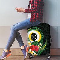 Solomon Islands Western Province Luggage Cover Polynesian Pattern With Tropical Flowers LT05 - Polynesian Pride