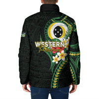 Solomon Islands Western Province Padded Jacket Polynesian Pattern With Tropical Flowers LT05 - Polynesian Pride