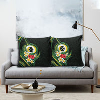 Solomon Islands Western Province Pillow Cover Polynesian Pattern With Tropical Flowers LT05 - Polynesian Pride
