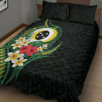 Solomon Islands Western Province Quilt Bed Set Polynesian Pattern With Tropical Flowers LT05 - Polynesian Pride