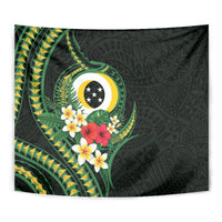 Solomon Islands Western Province Tapestry Polynesian Pattern With Tropical Flowers LT05 - Polynesian Pride