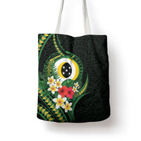 Solomon Islands Western Province Tote Bag Polynesian Pattern With Tropical Flowers LT05 - Polynesian Pride