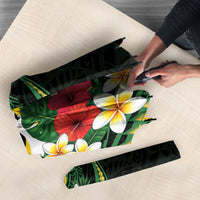 Solomon Islands Western Province Umbrella Polynesian Pattern With Tropical Flowers LT05 - Polynesian Pride