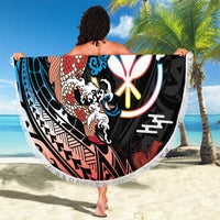 Hawaii And Japan Beach Blanket Koi Fish With Kanaka Maoli