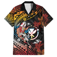 Hawaii And Japan Family Matching Summer Maxi Dress and Hawaiian Shirt Koi Fish With Kanaka Maoli