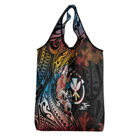 Hawaii And Japan Grocery Bag Koi Fish With Kanaka Maoli