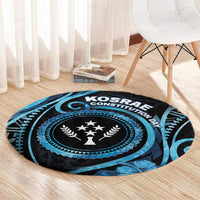 Kosrae Constitution Day Round Carpet Ocean Floral Pattern