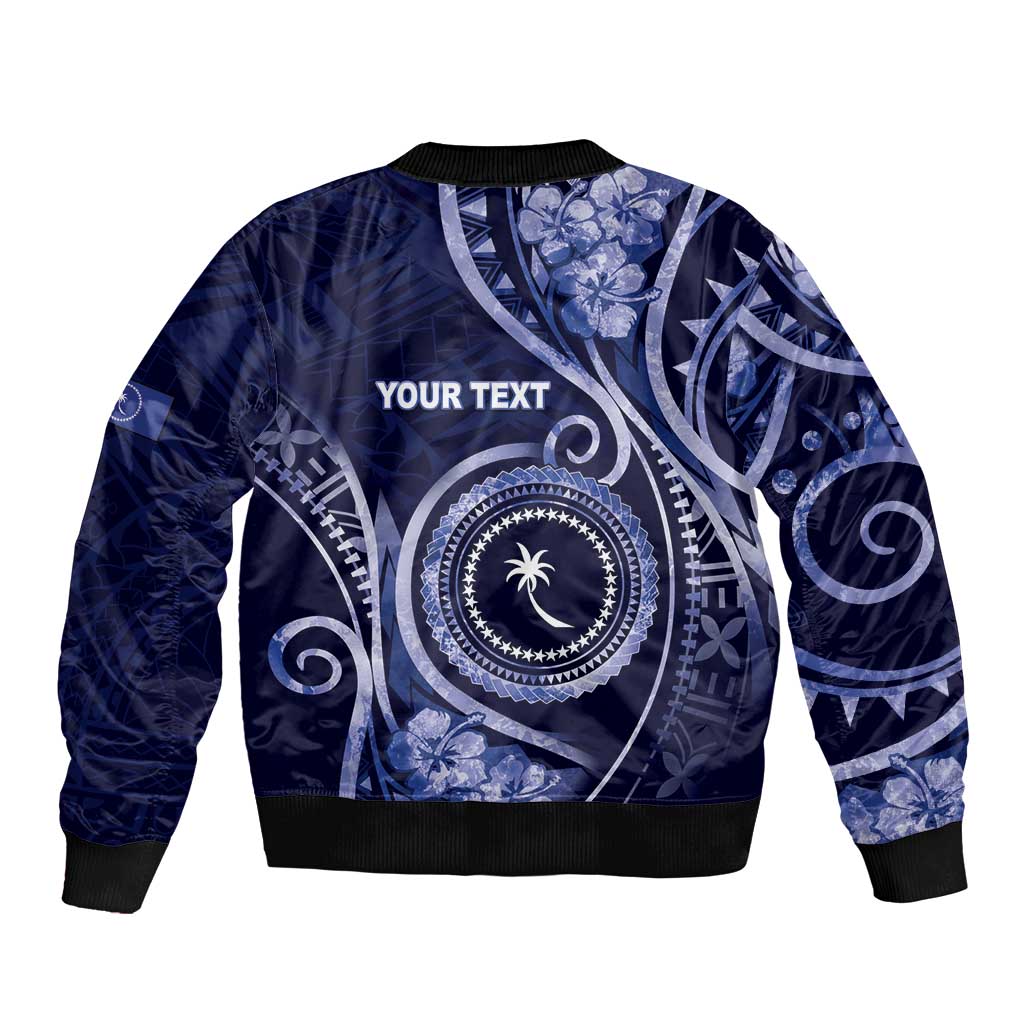 Personalised FSM Chuuk Bomber Jacket Ocean Floral Pattern