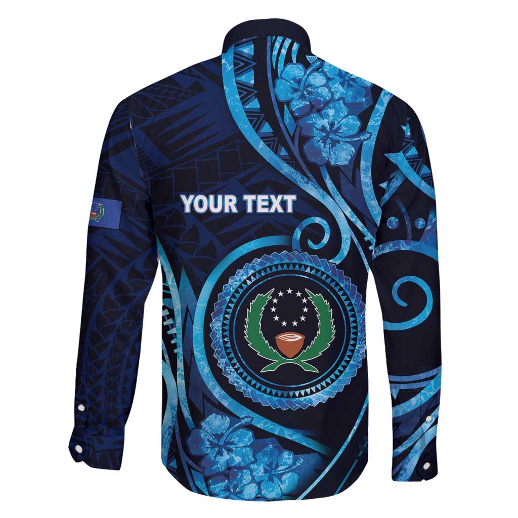 Personalised FSM Pohnpei Family Matching Puletasi and Hawaiian Shirt Ocean Floral Pattern