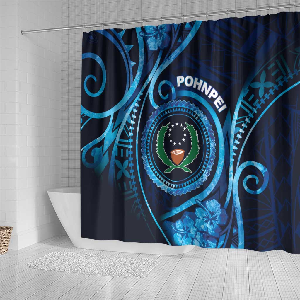 FSM Pohnpei Shower Curtain Ocean Floral Pattern