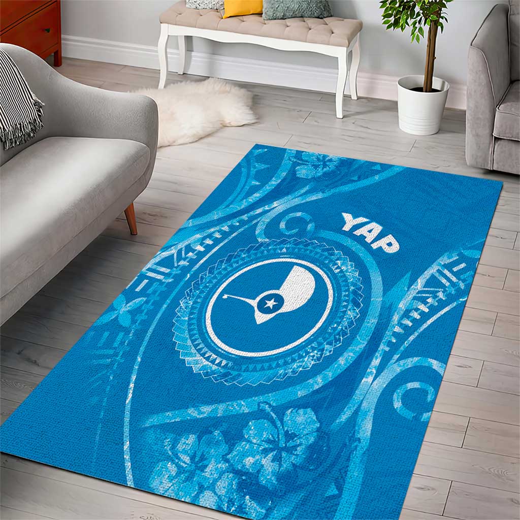 FSM Yap Area Rug Ocean Floral Pattern LT05 - Polynesian Pride