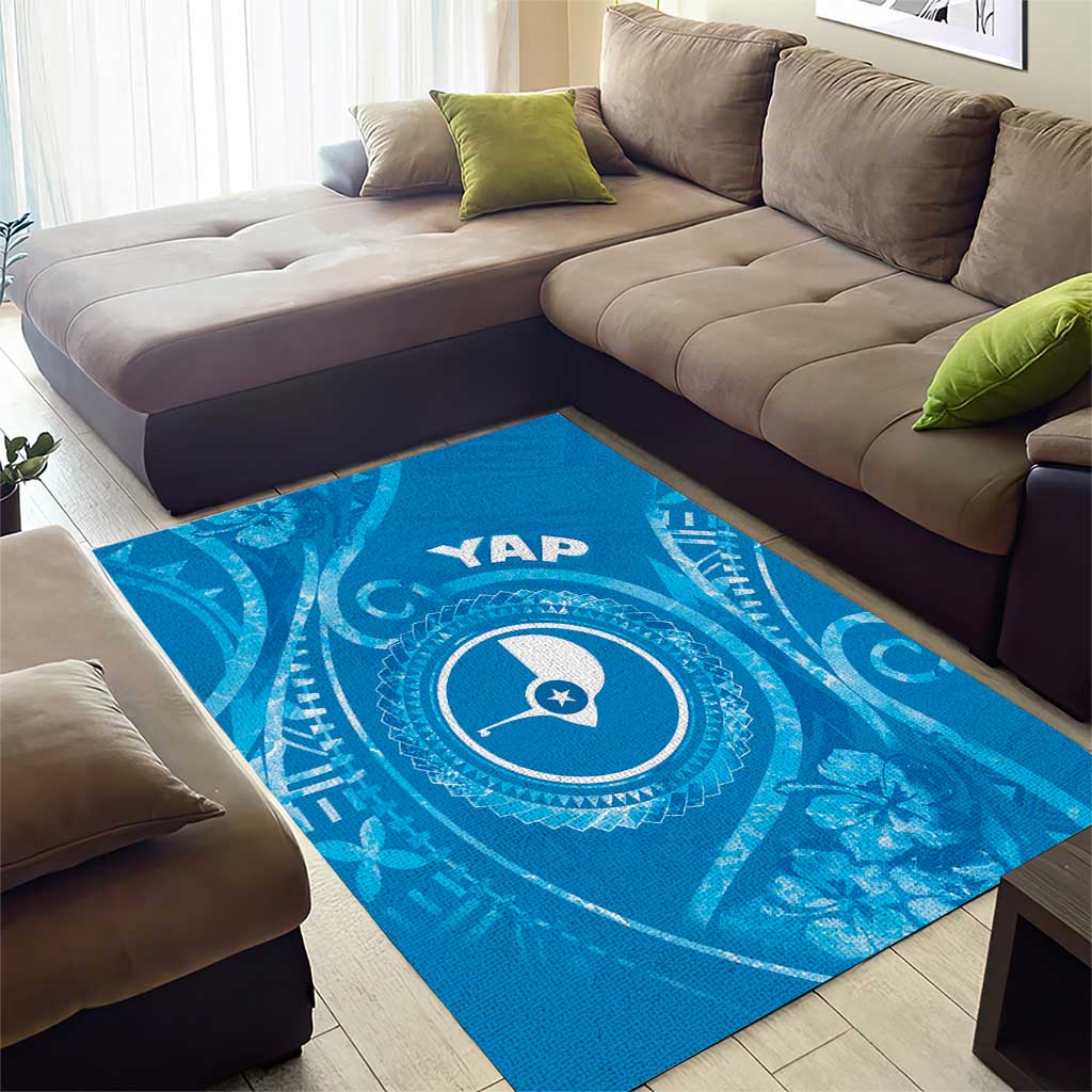 FSM Yap Area Rug Ocean Floral Pattern LT05 - Polynesian Pride
