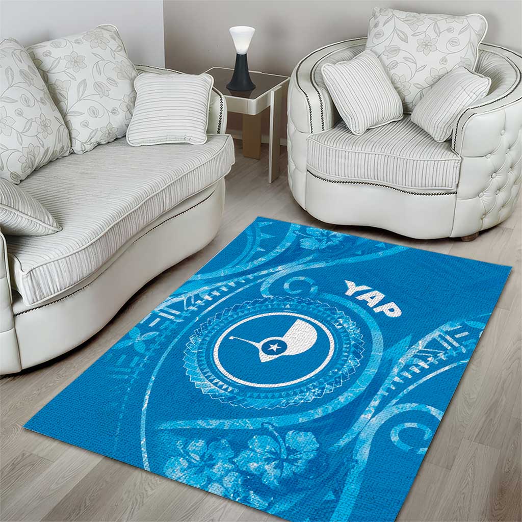 FSM Yap Area Rug Ocean Floral Pattern LT05 - Polynesian Pride