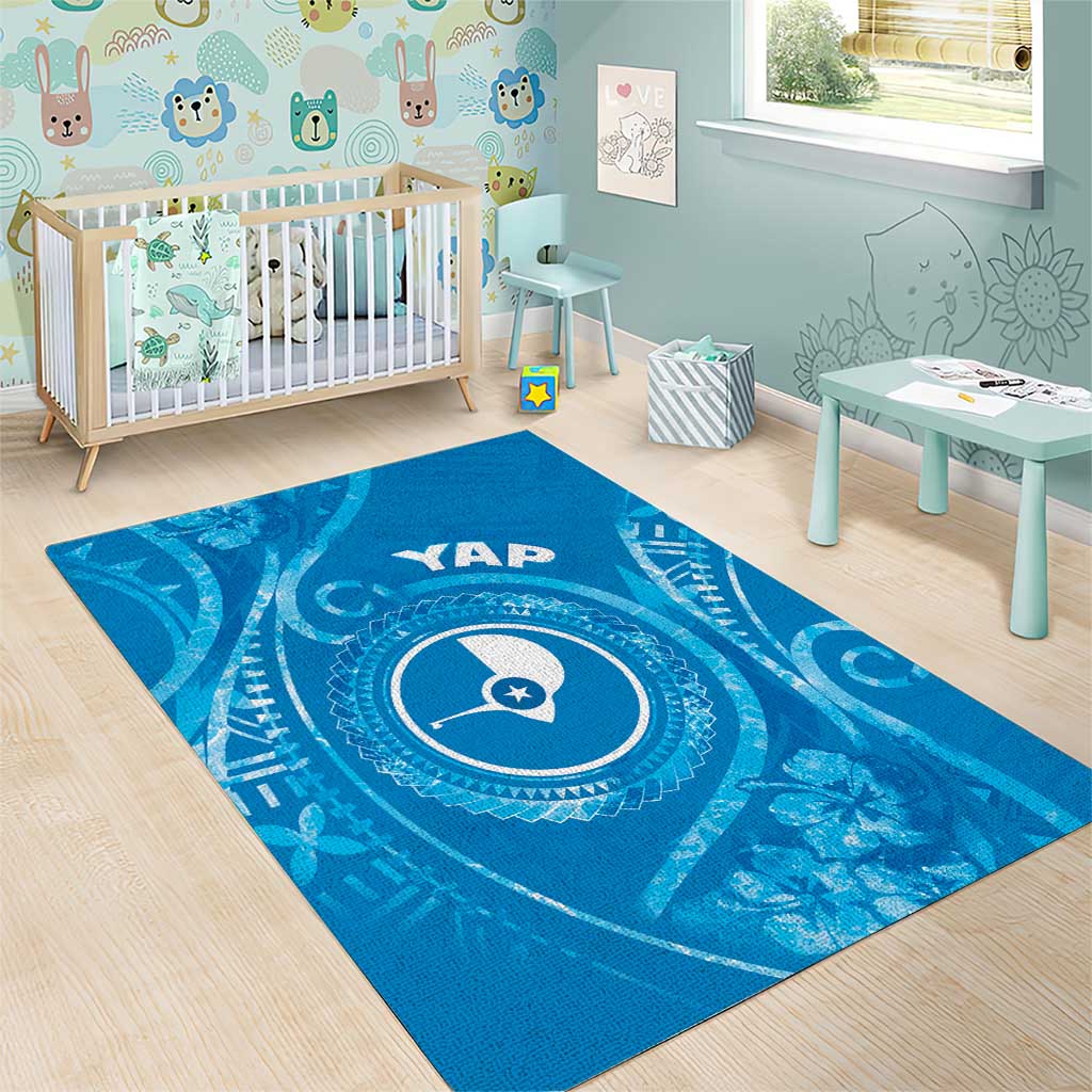 FSM Yap Area Rug Ocean Floral Pattern LT05 - Polynesian Pride