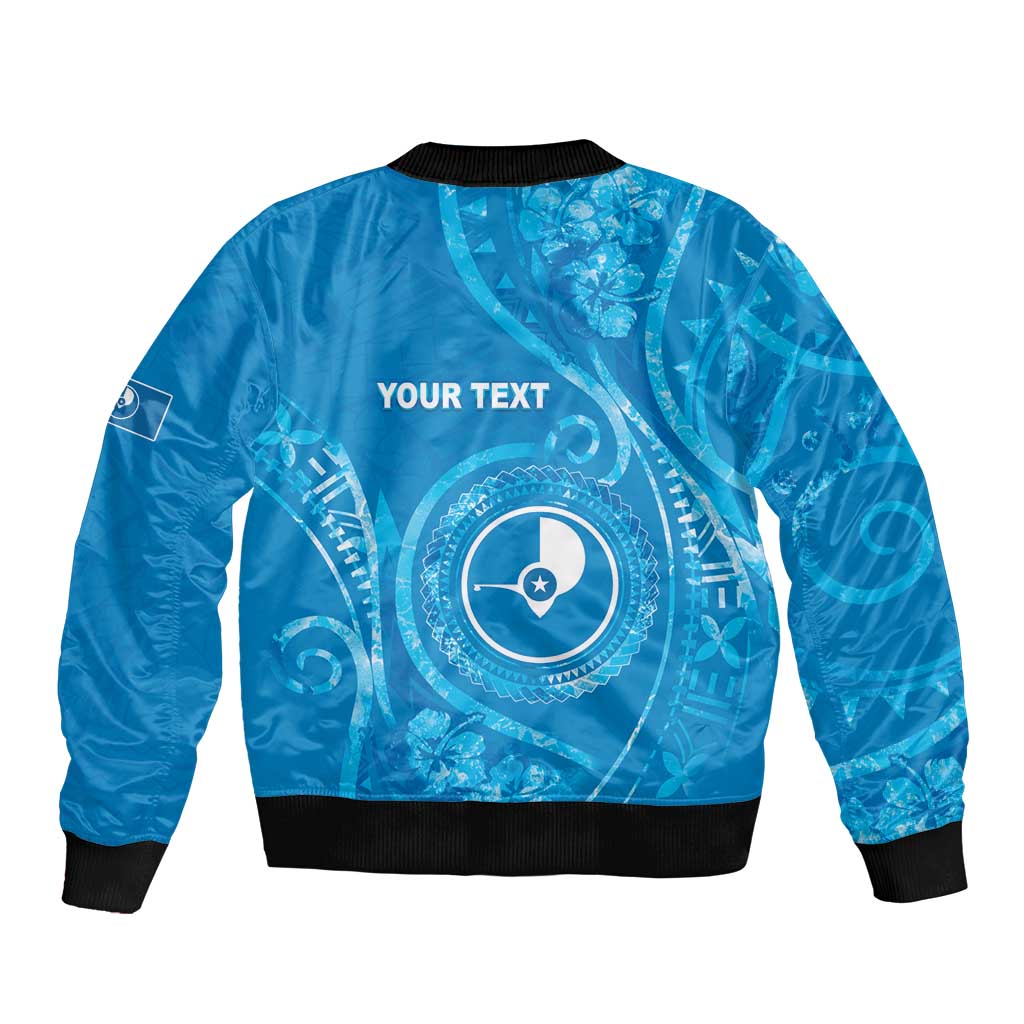 Personalised FSM Yap Bomber Jacket Ocean Floral Pattern LT05 - Polynesian Pride