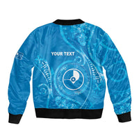 Personalised FSM Yap Bomber Jacket Ocean Floral Pattern LT05 - Polynesian Pride