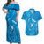 Personalised FSM Yap Couples Matching Off Shoulder Maxi Dress and Hawaiian Shirt Ocean Floral Pattern