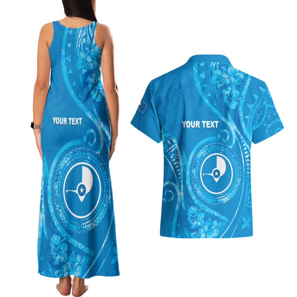 Personalised FSM Yap Couples Matching Tank Maxi Dress and Hawaiian Shirt Ocean Floral Pattern