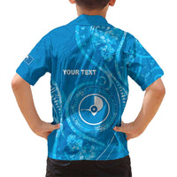 Personalised FSM Yap Family Matching Off Shoulder Maxi Dress and Hawaiian Shirt Ocean Floral Pattern