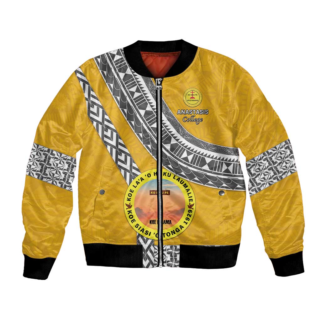 Personalised Anastasis College Bomber Jacket Tonga Unique Style - Polynesian Pride